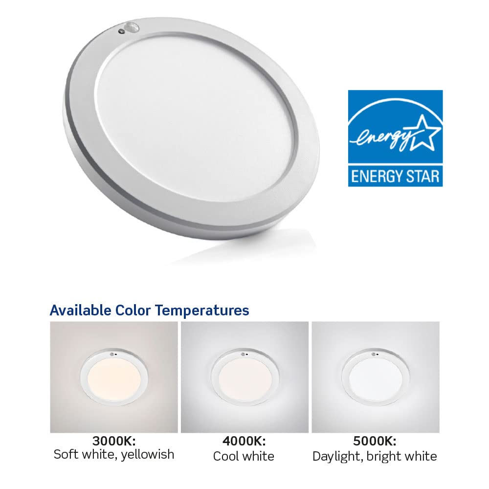 Leviton 09866-B0W Luminaria LED downlight con sensor de movimiento.