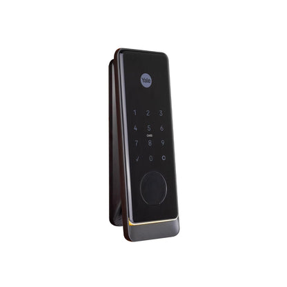 Yale Cerradura Inteligente Biométrica Tipo Jaladera Gemini Mini Con Hub Wifi | Huella Dactilar, Código, Tarjeta, App y Llave | Negro |Para Puertas de Madera y Metal