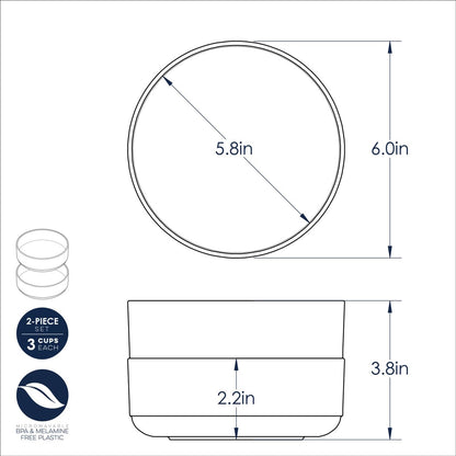 Nordic Ware - Juego de 2 cuencos para sopa o ensalada, color blanco, apto para microondas
