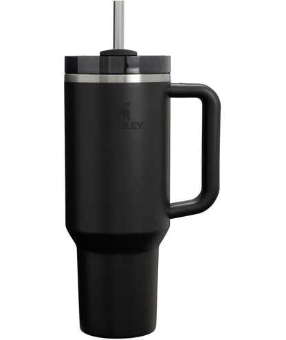 Stanley Quencher H2.0 - Vaso Térmico con Popote, Tapa Giratoria de 3 Vías, Acero Inoxidable, Libre de BPA - 40 onzas - Negro 2.0