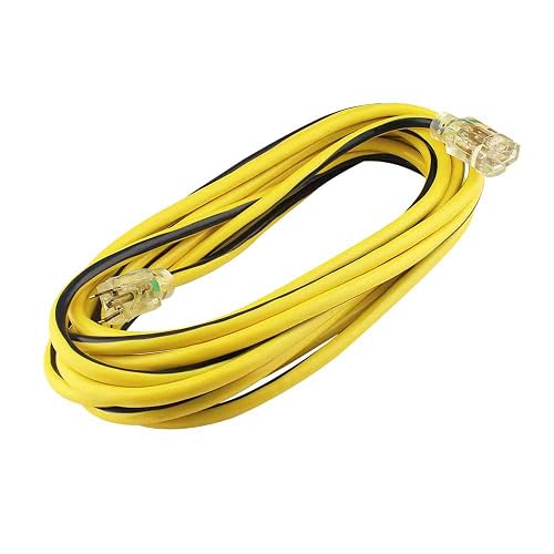 SANELEC, Extensión Eléctrica, Uso Rudo, Corriente 15 A, Calibre 14 AWG, 7 metros, Color Amarillo y Negro, Modelo 2295