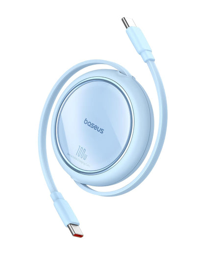 Baseus USB-C Mini Cable de Carga Retráctil de 100 W, Azul
