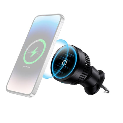 Baseus Cargador inalámbrico Magnético de Automóvil 15W Soporte para teléfono de Carga rápida para ventilación de automóvil para iPhone 15 14 13 12, Samsung Galaxy & Note, Google Pixel y Huawei, Black
