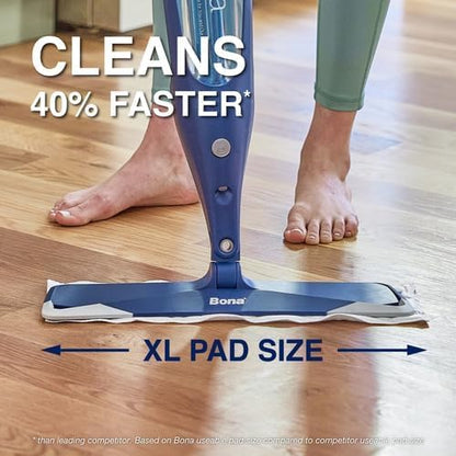 Bona - Almohadillas para Orejas de Limpieza de Suelos multisuperficiales – 18 recambios, Resistentes y Desechables, Almohadillas para Orejas de Microfibra para una fácil Limpieza del Piso