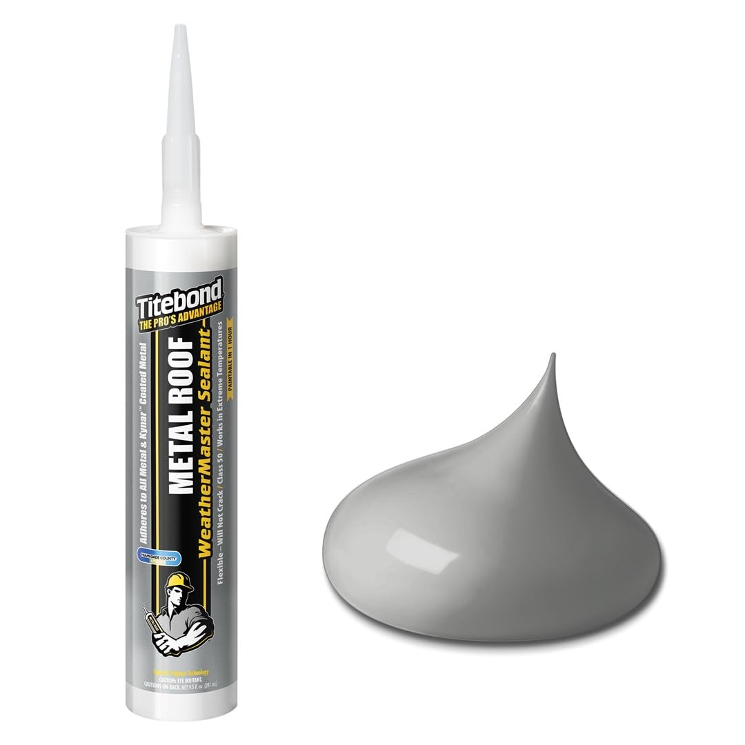 Titebond 62611A WeatherMaster Sellador de polímero avanzado para techo de metal, plateado