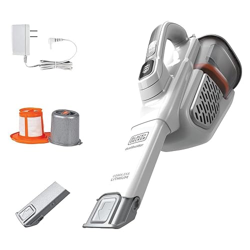 BLACK+DECKER Dustbuster Aspiradora de Mano, inalámbrica, AdvancedClean+, Color Blanco (HHVK320J10)