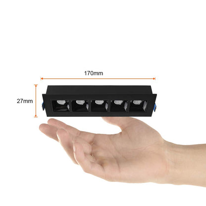 Tecnolite Lámpara LED de Techo Empotrado, 17 W, Luz Cálida Suave 3 000 k, Color Negro, 100 - 240 Volts, Downlight LED