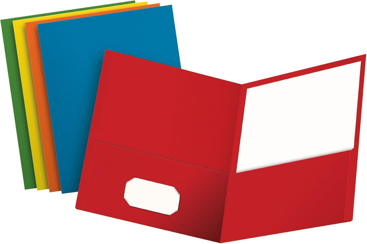 Oxford Fólder Doble Solapa, 2 Bolsas Interiores, Papel Texturizado, Caja Con 25 Piezas, Color Multicolor, Tamaño Carta 57513