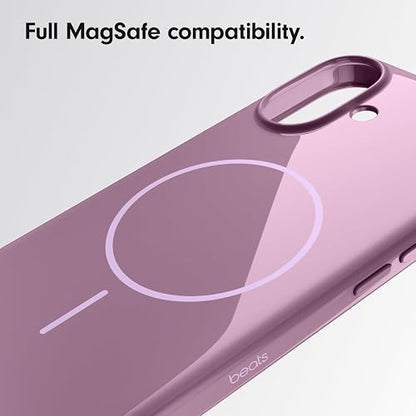 Beats - Funda iPhone 16 – MagSafe, Funda Protectora Resistente a los rasguños, Delgada, con Revestimiento de Microfibra – Púrpura Atardecer