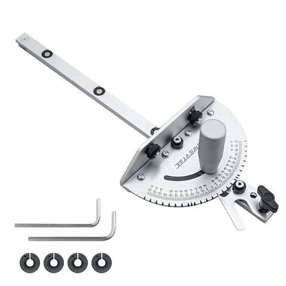 POWERTEC 71142 - Medidor de inglete universal para sierra de mesa con 27 topes de ángulo