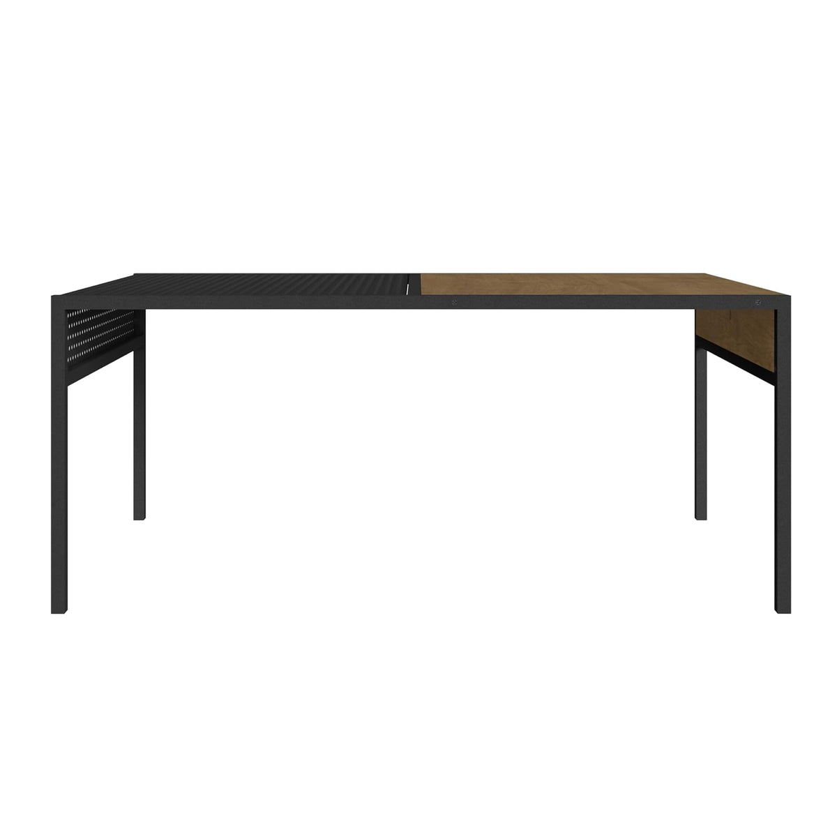 TUGOW Alterego Mesa de Centro Ted Rectangular Color Negro y Madera con Estructura Metálica de Acero MDP