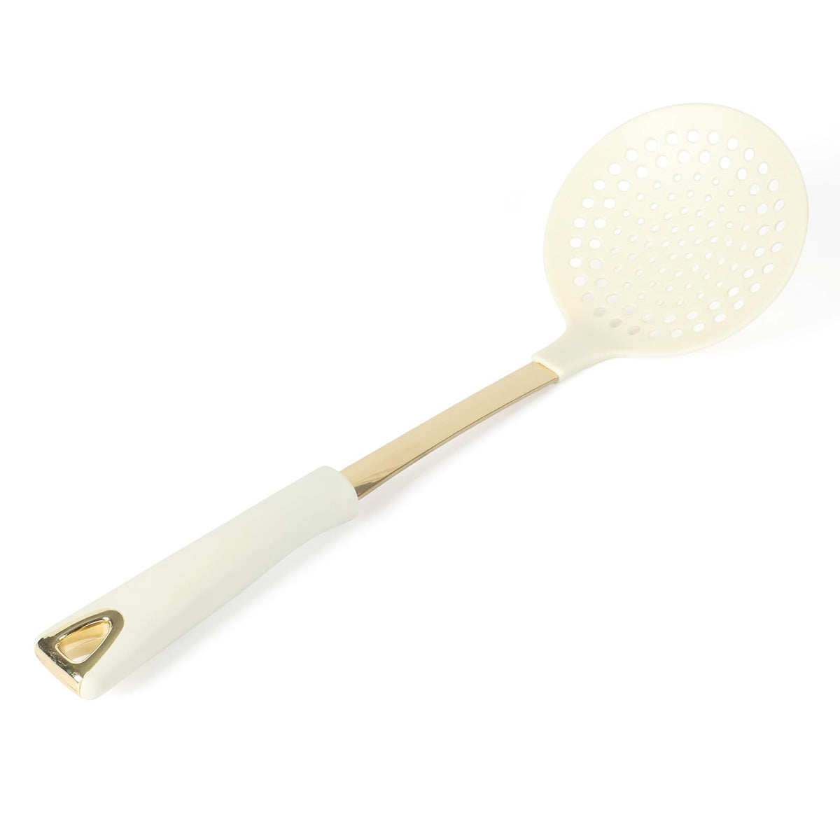 Martha Stewart Lockton - Juego de herramientas de cocina de acero inoxidable y nailon, lino con dorado