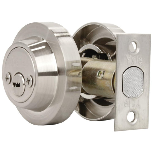 Yale MX89181 Cerrojo Argos Redondo Alta Seguridad LLave-LLave, Plata