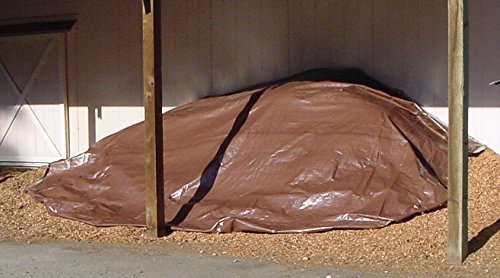 Dry Top 212204 Toldo Reversible de Trabajo Pesado, tamaño Completo 3.65 m x 6 m, Polietileno de 10-mil, Plateado/marrón