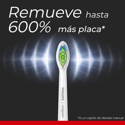Philips Colgate Cepillo Dental Eléctrico SonicPro 50 Dientes Más Blancos | Limpia, Blanquea y Cuida Encías para una Buena Higiene Bucal, Remueve hasta 600% Más Placa