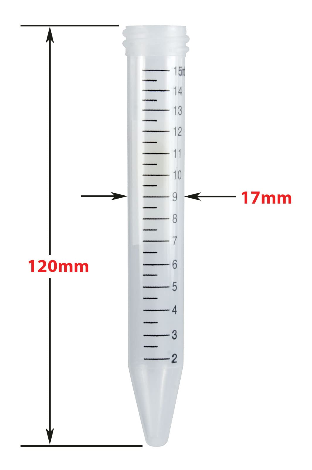 Globe Scientific Tubo de Centrífuga de Polipropileno 15 ml Estéril Tapa Azul