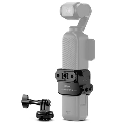 NEEWER Jaula para DJI Osmo Pocket 3, con Adaptador para Cámara de Acción - Jaula profesional con adaptador GoPro