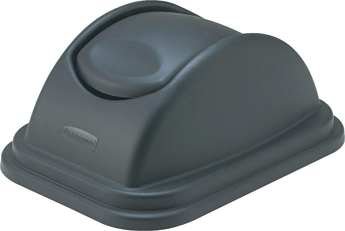 Rubbermaid Commercial Products – Tapa Oscilante para Cesto Grande, Diseño de Plástico Resistente que Evita Olores y Bacterias, que se Ajusta Debajo del Escritorio, Negro FG306700BLA