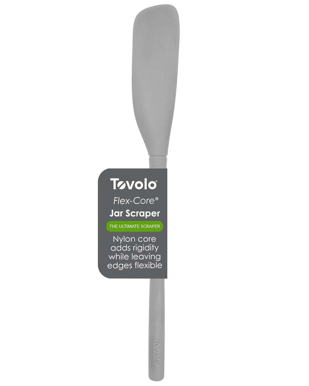 Tovolo Flex-Core Espátula Silicona Para Tarro | Mango Largo Con Cabeza En Ángulo Para Recoger Y Raspar, Resistente Al Calor, Aptas Para Lavaplatos