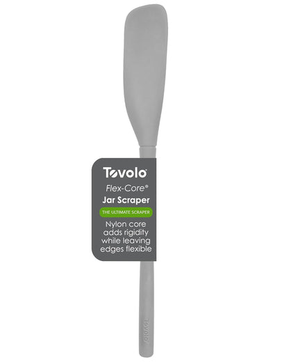 Tovolo Flex-Core Espátula Silicona Para Tarro | Mango Largo Con Cabeza En Ángulo Para Recoger Y Raspar, Resistente Al Calor, Aptas Para Lavaplatos