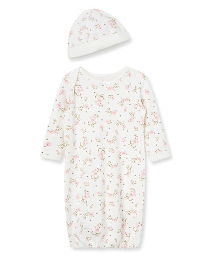 Little Me - Conjunto de camisón y Gorra para niña de 2 Piezas