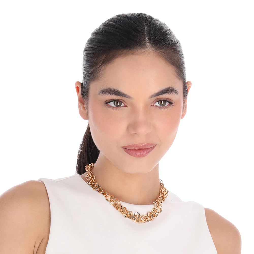 Napier Collar Bitono para Mujer | Aleación de metales, baño bitono, joyería para dama
