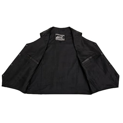 Event Biker - Chaleco de Cuero para Hombre “Promo, Basic”, Negro, XS