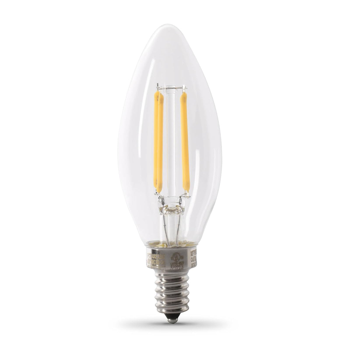 Feit Electric - foco LED de 40 W equivalente, regulable, base E12, luz diurna de 5000 K, filamento B10 torpedo de punta decorativa, bombillas de iluminación decorativas, 13 años de vida,