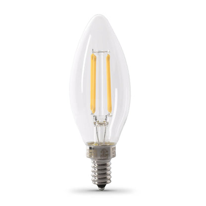 Feit Electric - foco LED de 40 W equivalente, regulable, base E12, luz diurna de 5000 K, filamento B10 torpedo de punta decorativa, bombillas de iluminación decorativas, 13 años de vida,