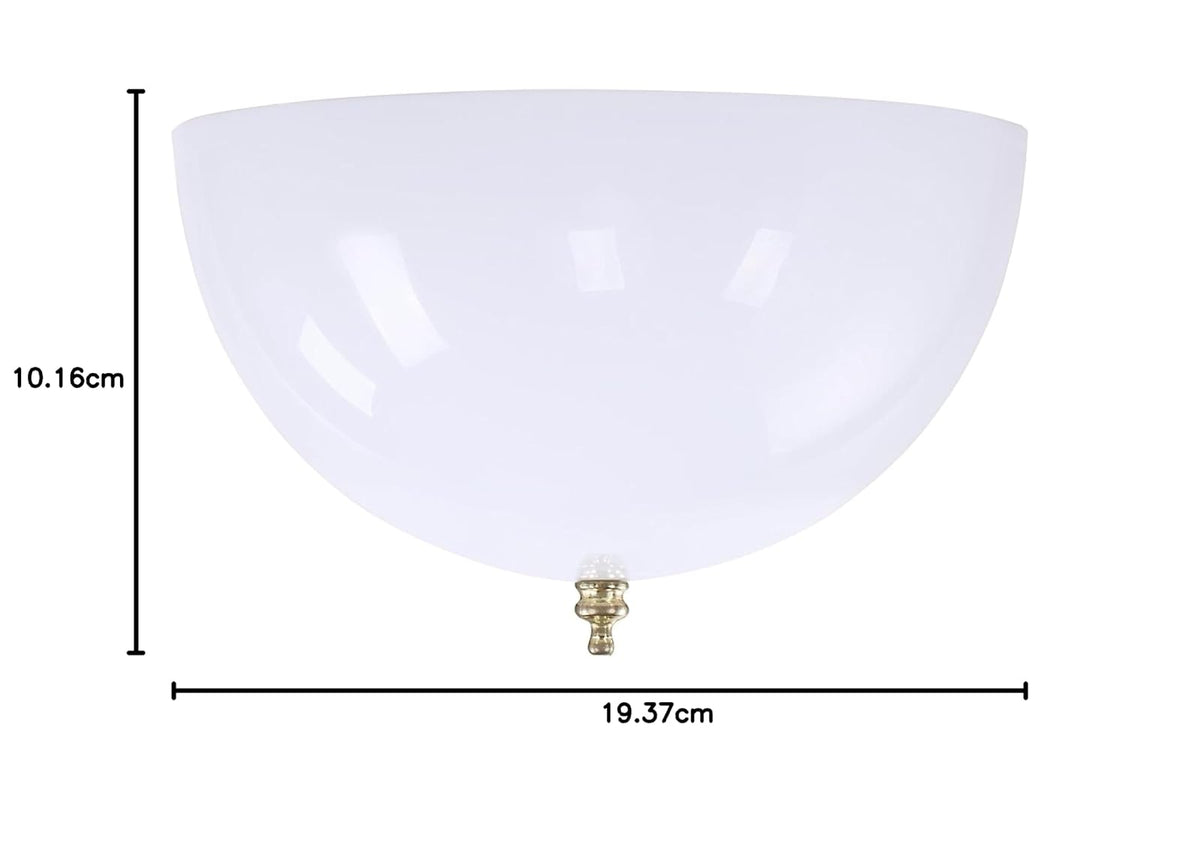 Aspen Creative 28008-15-2, visualización de cúpula con clip para bombillas tipo A, para interiores y acabado blanco, 7 5/8 pulgadas de diámetro x 4 pulgadas de altura, paquete de 2