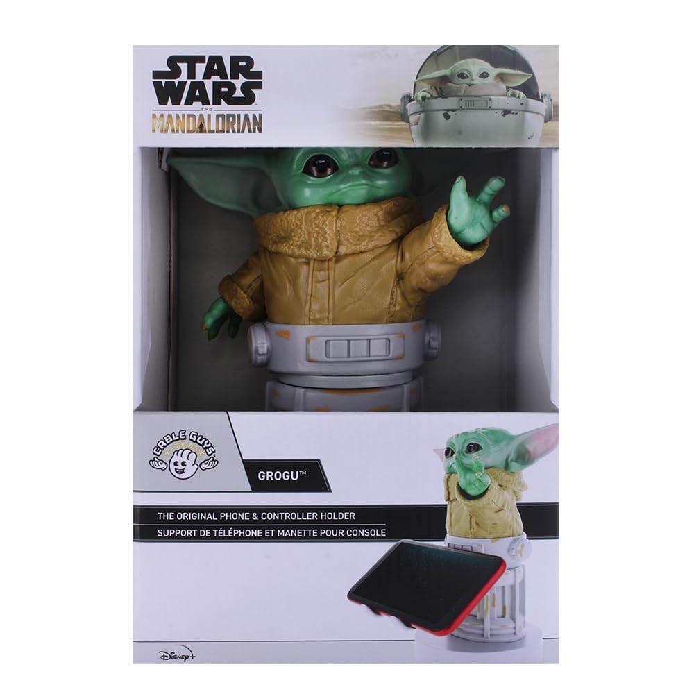 Cable Guys - Star Wars Grogu Seeing Stone Pose Gaming Accessories Holder & Phone Holder for Most Controller (Xbox, PS, Nintendo Switch) & Phone