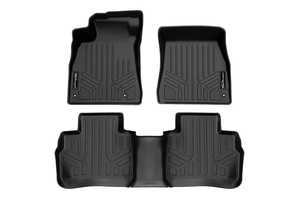 SMARTLINER - Juego de 2 hileras de Alfombrillas de Ajuste Personalizado para Todo Tipo de Clima, Compatible con Nissan Sentra 2022-2024 (Solo Compatible con Modelos Sedan) Nissan Sentra 2022-2025