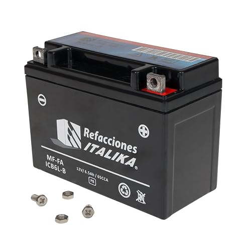 Batería Original Italika MF-FA ICB6L-B 12V 6.5Ah – 125Z, 125FL, FT125, AT110, DT125