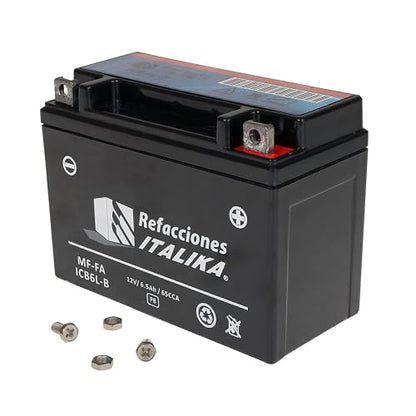 Batería Original Italika MF-FA ICB6L-B 12V 6.5Ah – 125Z, 125FL, FT125, AT110, DT125