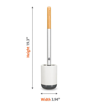 Full Circle Scrub Queen, cepillo para polvo de baño con soporte de cerámica y disco de tierra de diatomeas para prevención de moho y moho, limpiador de inodoro más higiénico, cabezal reemplazable