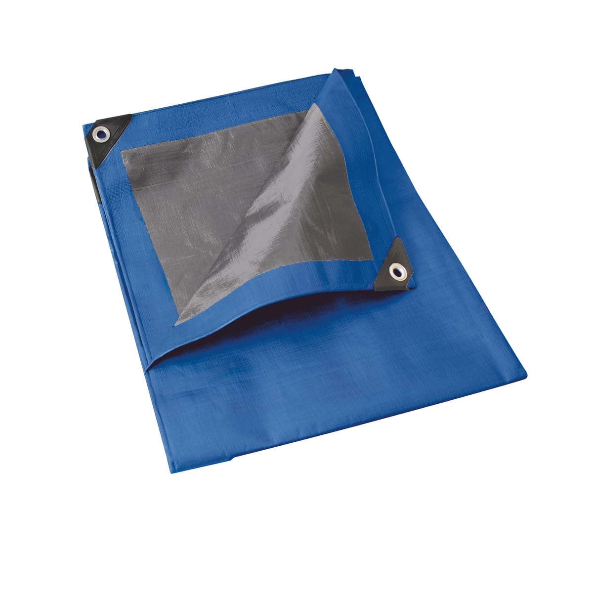 Foy L4X4Z Lona de polietileno color azul con fondo plata, 4 x 4 m
