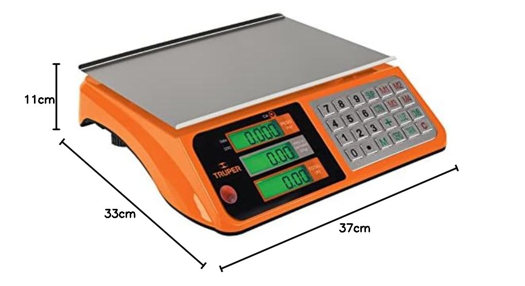 Truper BASE-40 Báscula electrónica multifunciones capacidad 40 kg, color, pack of/paquete de 1