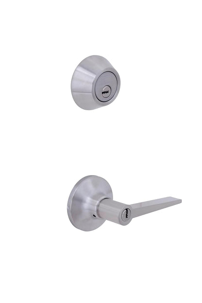 Phillips Combo Cerrojo/Manija Fresno Alta Seguridad Para Entrada LLave-Mariposa Plata