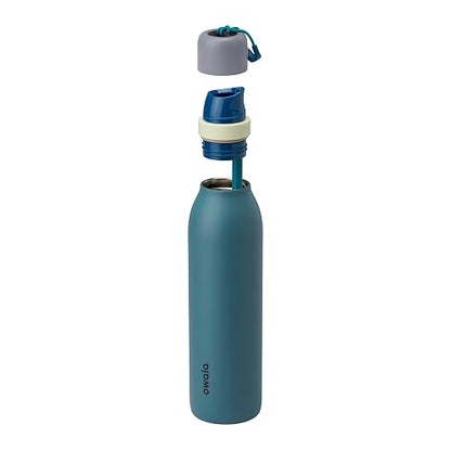 Owala FreeSip - Botella de agua de acero inoxidable con popote para deportes y viajes, sin BPA, 24 onzas, mezclilla
