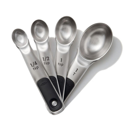Oxo 11132100 Juego Cucharas Medidoras, 4 Piezas, 1.2/2.5/5/15 ml, Multicolor