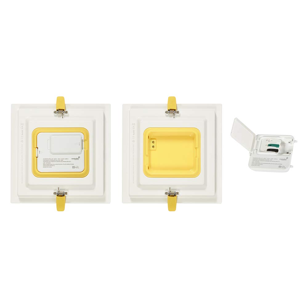Construlita Lámpara LED de Techo Empotrado, 12 W, Luz Cálida 3 000 k, Color Aluminio, 127 - 220 Volts, Downlight LED, 1090 lm