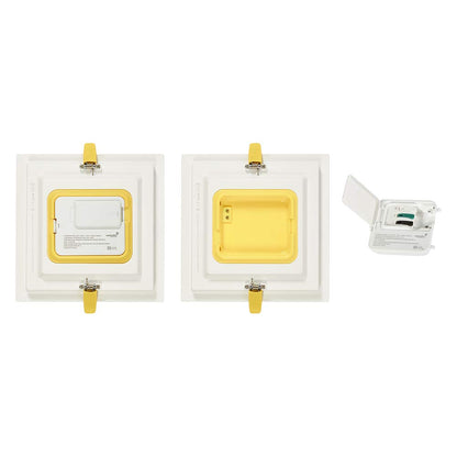 Construlita Lámpara LED de Techo Empotrado, 12 W, Luz Cálida 3 000 k, Color Aluminio, 127 - 220 Volts, Downlight LED, 1090 lm