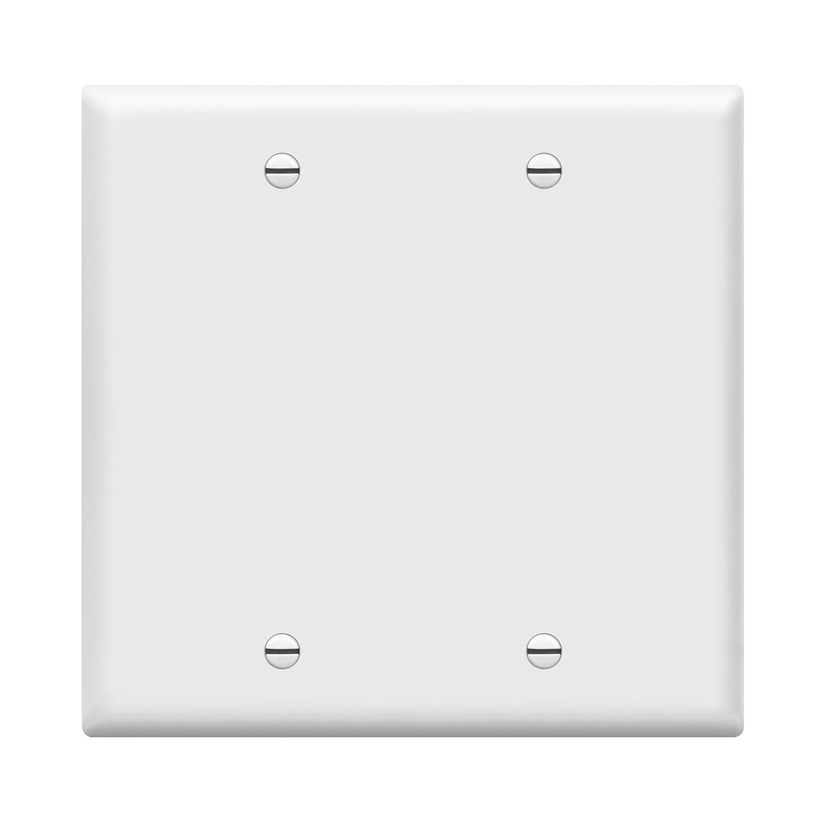 ENERLITES - Placa de pared para dispositivo doble en blanco, acabado brillante, tamaño estándar de 2 bandas, 4.5 x 4.5 pulgadas, policarbonato termoplástico, 8802-W, blanco