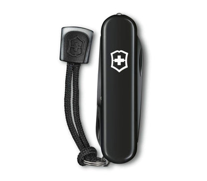 Victorinox Signature Lite Onyx Black, 8 Usos | Herramienta compacta para uso diario con tijeras, luz LED y acabado monocromático. Ideal para llaveros. Hecho en Suiza