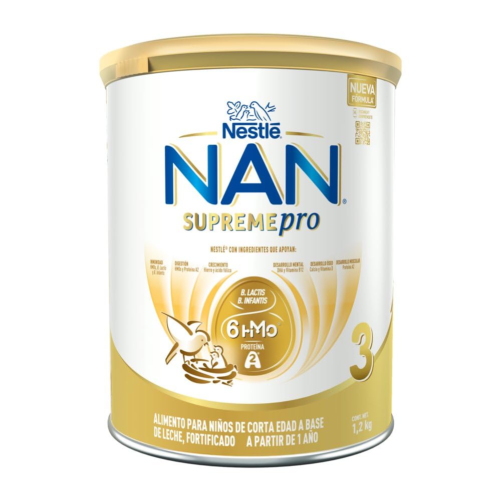 NAN 3 Supreme Pro Alimento Para Niños A Base de Leche, 1 Año, Lata 1.2 kg