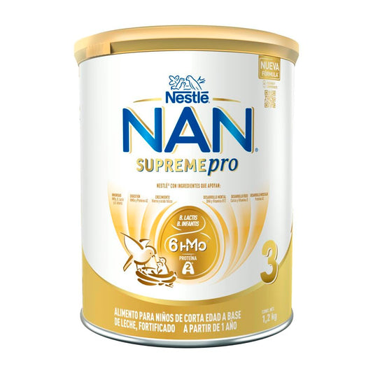 NAN 3 Supreme Pro Alimento Para Niños A Base de Leche, 1 Año, Lata 1.2 kg
