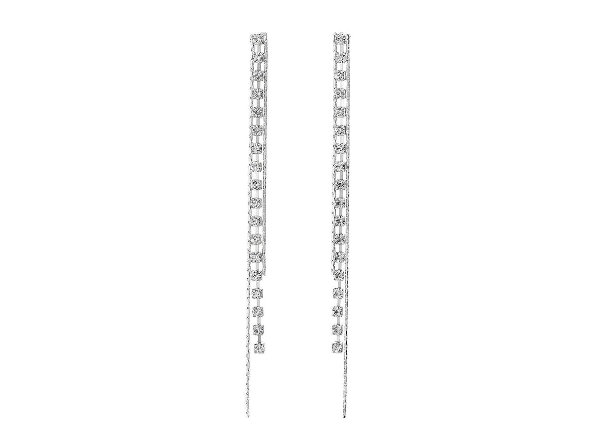 GUESS Aretes de Tono Plateado con Cristales