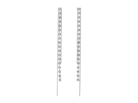 GUESS Aretes de Tono Plateado con Cristales
