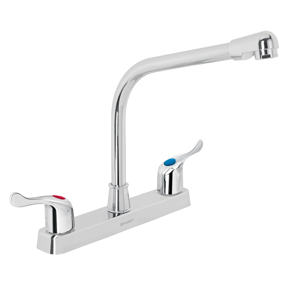 Foset Basic FP-320P Mezcladora Plástica para Fregadero, Manerales de Palanca - Cuello tipo cobra