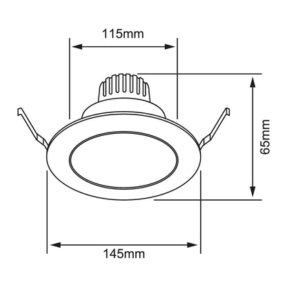 Tecnolite - Lámpara Empotrable de Techo Downlight LED 10 W, Luz Blanca Ajustable, Atenuable, Multivoltaje